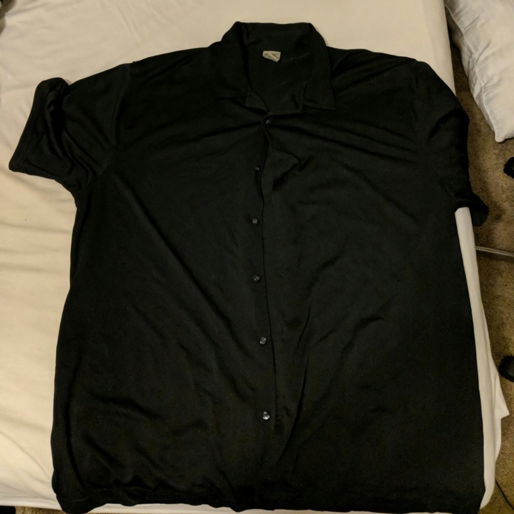 Black silky smooth button down
